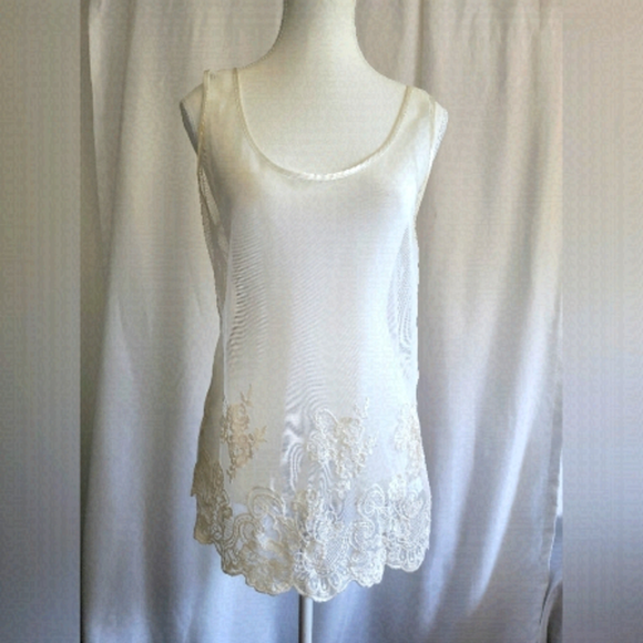 Banana  REPUBLIC 》Gorgeous Sheer Lace  Sleeveless Top fairycore - Picture 1 of 7
